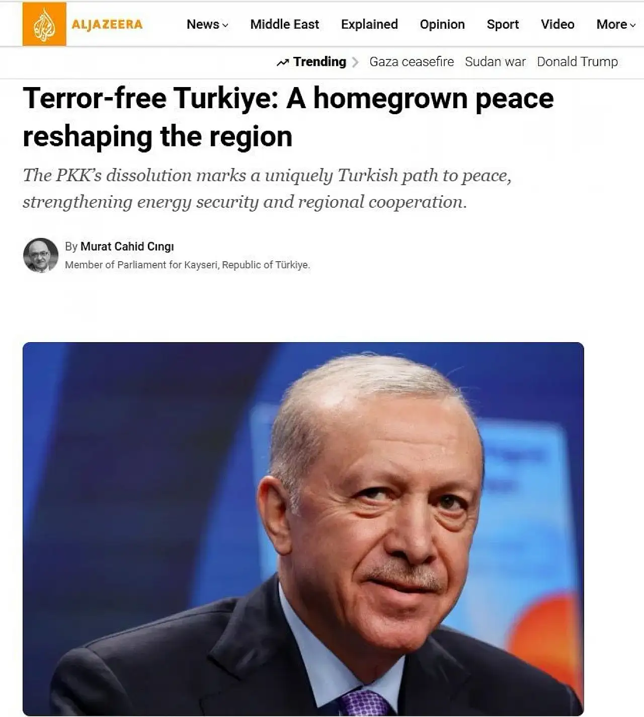 Vekil Cıngı'dan El Cezire'de 'Terörsüz Türkiye' makalesi