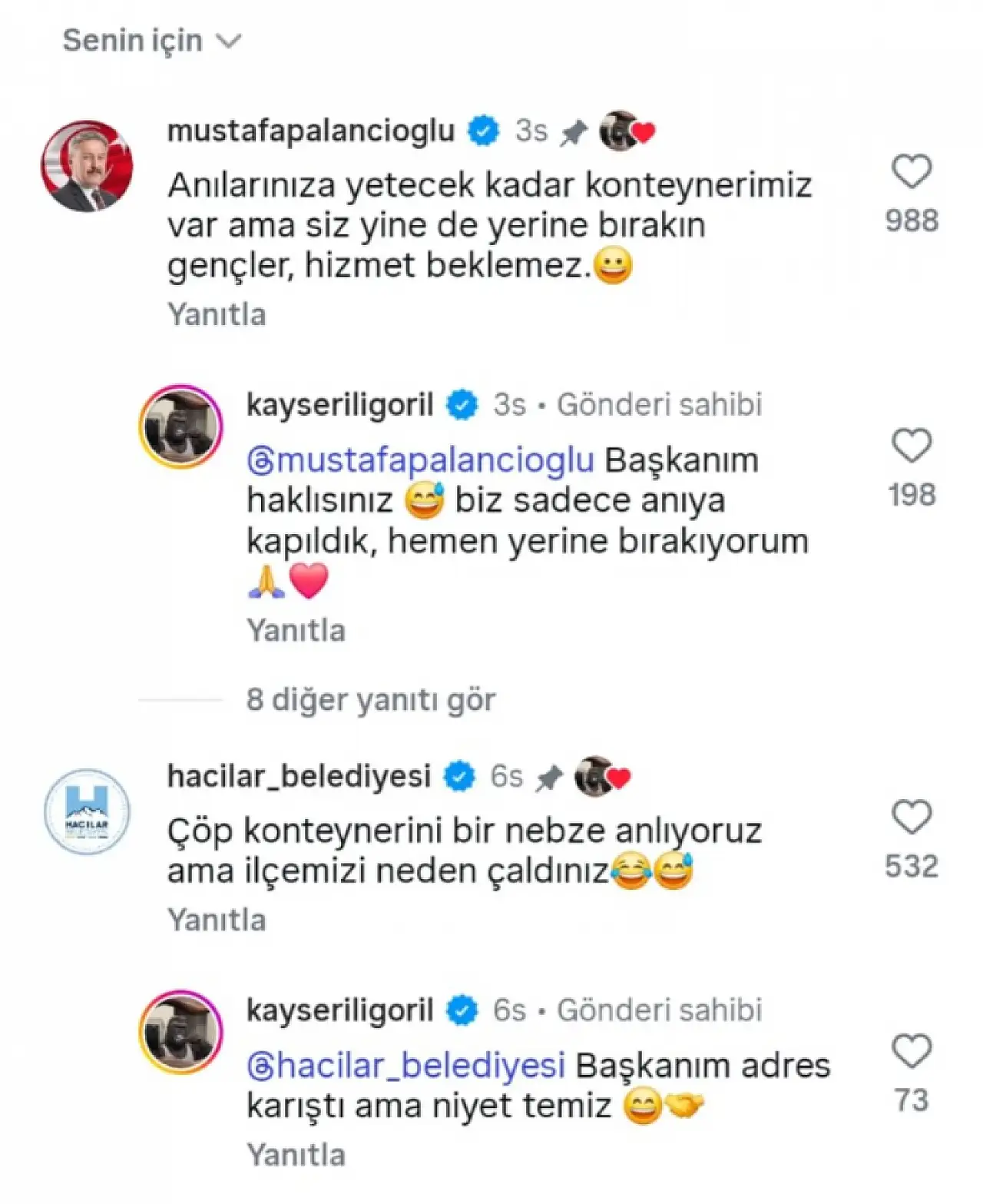 Kayseri'de çöp konteyneri akımı güldürdü: Melikgazi ve Hacılar'da dahil oldu