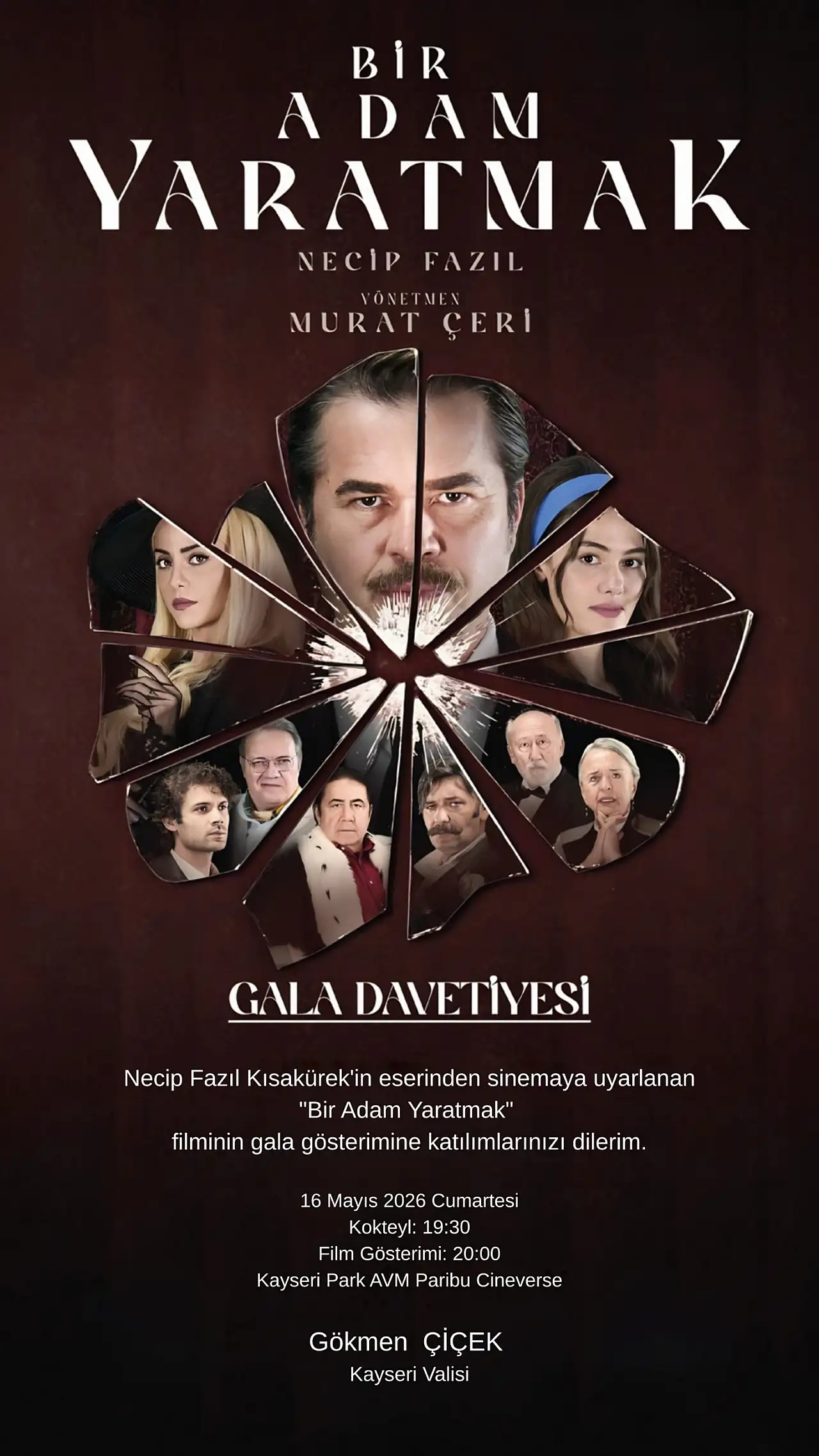 Kayseri'de Bir Adam Yaratmak filminin galası yapılacak