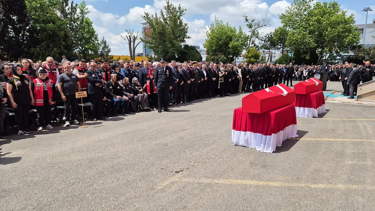 Tekirdağ'da şehit polislere acı veda