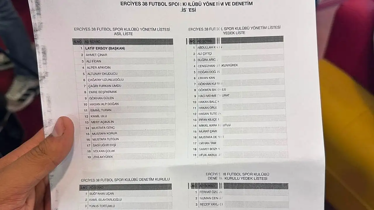 Erciyes 38 FK'nın yeni başkanı Latif Ersoy oldu