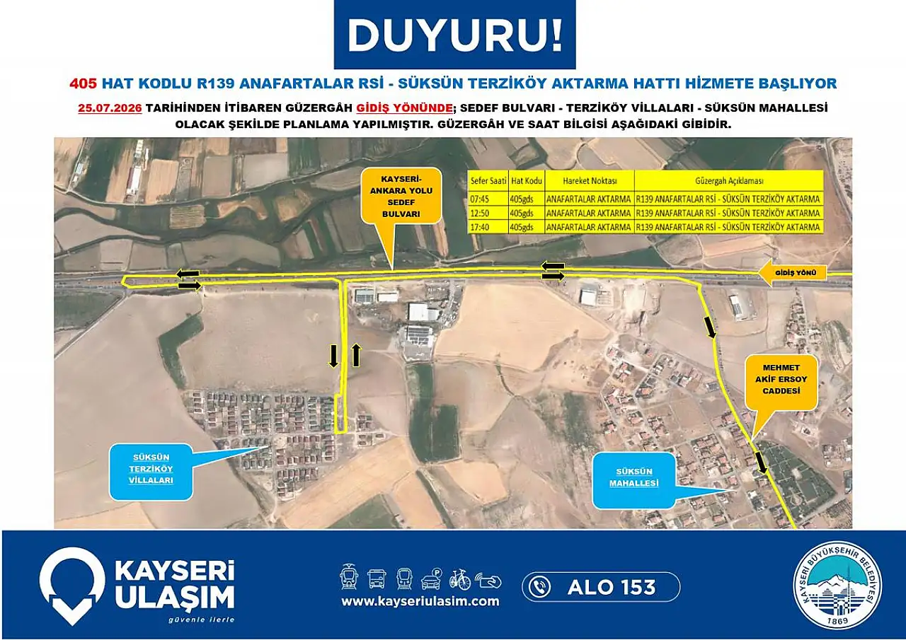 Kayseri'de toplu ulaşımda saatler güncellendi, yeni hat hizmete açıldı