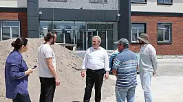 Başkan Palancıoğlu, Yıldırım Beyazıt Mahallesi'ndeki okul çalışmalarını inceledi