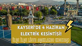 Kayseri'de 4 Haziran elektrik kesintisi! İlçe ilçe liste açıklandı (KCETAŞ)