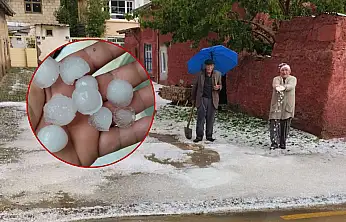 Kayseri'de o ilçeye ceviz büyüklüğünde dolu yağdı