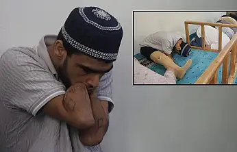 Kollarını ve bacağını kaybeden genç, ibadet ederek yaşama tutundu