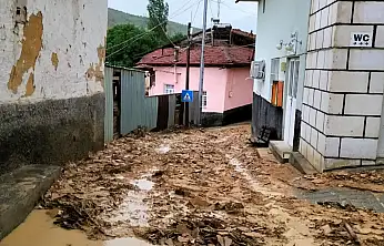 Sel suları köyü esir aldı, maddi hasar meydana geldi