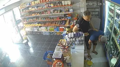 Osmaniye'de nefes borusuna şeker kaçan bakkalı polis memuru kurtardı