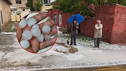 Kayseri'de o ilçeye ceviz büyüklüğünde dolu yağdı