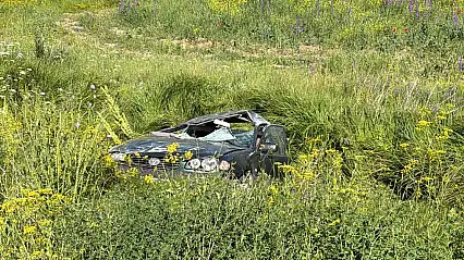 Kayseri'de otomobil tarlaya uçtu: 1 kişi yaralandı