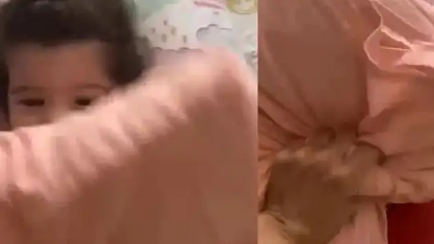 8 AYLIK KIZINI YASTIKLA BOĞMAYA ÇALIŞTI!