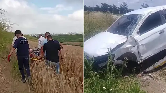 Adana'da otomobil tarlaya uçtu: 1 ölü, 1 yaralı