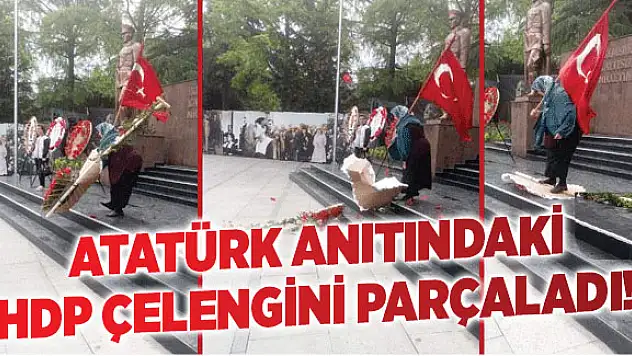 Atatürk Anıtındaki HDP Çelengini Parçaladı, CHP Çelengini Devirdi