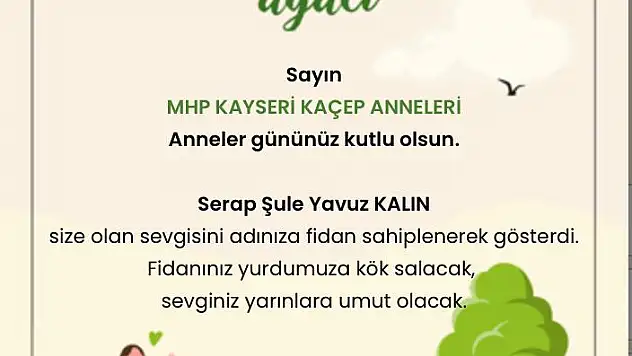 BAŞKAN KALIN'DAN İL YÖNETİMİNE ANNELER GÜNÜNDE JEST 