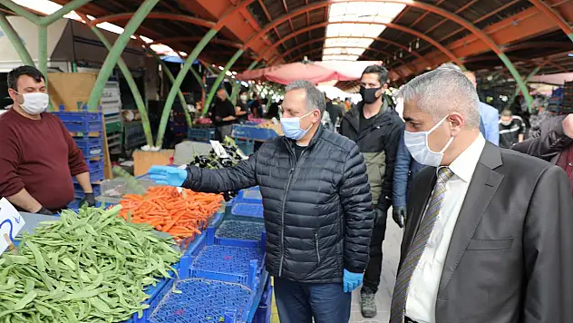 BAŞKAN YALÇIN, KAYMAKAM GÜNEY İLE  PAZAR DENETİMİNDE