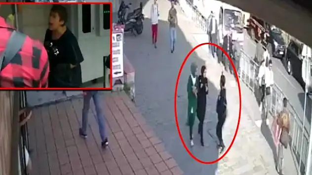BAŞÖRTÜLÜ ÖĞRENCİYE SALDIRAN KADININ GÖRÜNTÜLERİ ORTAYA ÇIKTI