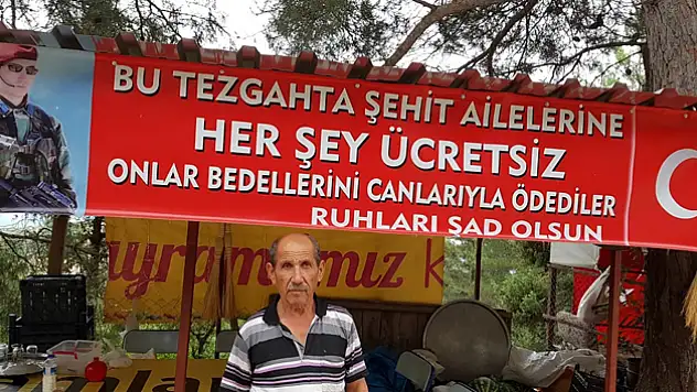Bu tezgahta şehit ailelerine her şey ücretsiz