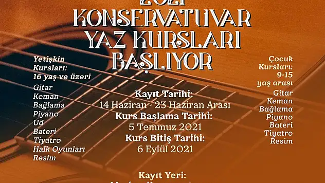 BÜYÜKŞEHİR KONSERVATUVARI YAZ KURS KAYITLARI BAŞLIYOR