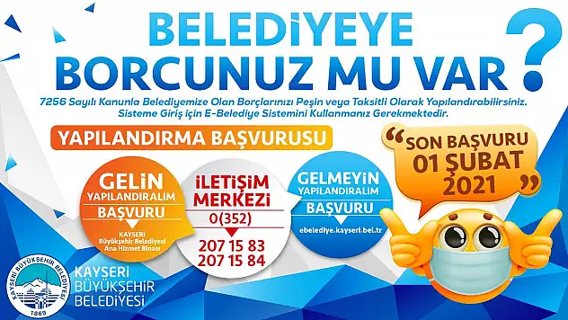 BÜYÜKŞEHİR'İN 'BORÇ YAPILANDIRMA' FIRSATI 1 ŞUBAT'A UZATILDI