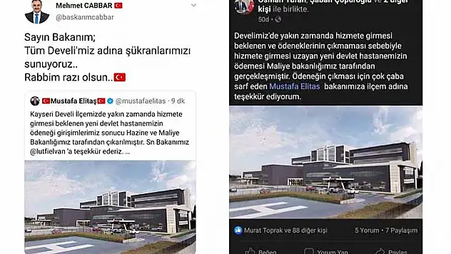 CABBAR VE TURAN'DAN 'HASTANE' TEŞEKKÜRÜ