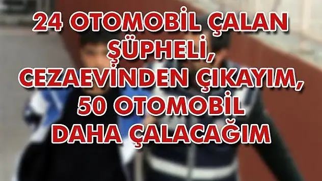 Cezaevinden çıkayım, 50 otomobil daha çalacağım
