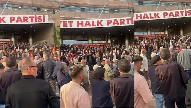 CHP önünde dikkat çeken slogan! Kalabalık grup 'Hain Kemal' diye bağırdı