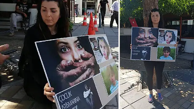 Çocuk istismarına karşı tek kişilik eylem yaptı