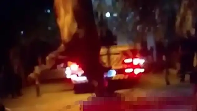 Dereye düşen kurbanlık dana vinçle kurtarıldı