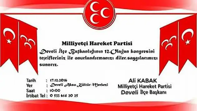 Develi'de Kongre Heyecanı !!!