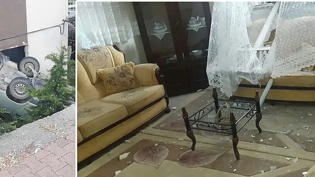 El freni çekilmeyen otomobil eve daldı