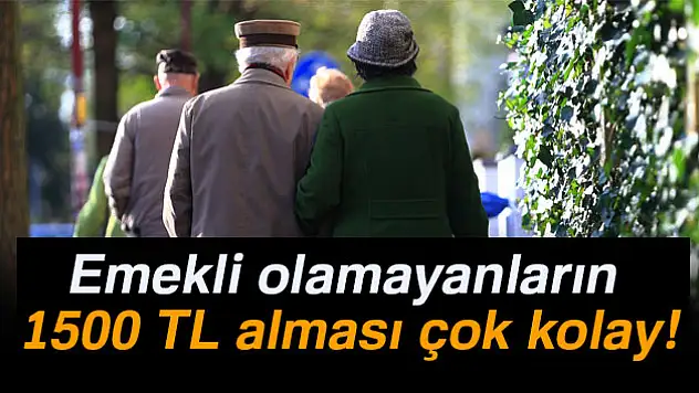 Emekli olamayanların 1500 TL alması çok kolay