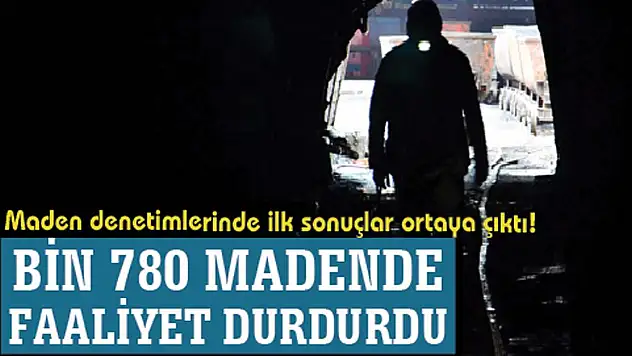 Enerji ve Tabii Kaynaklar Bakanlığı bin 780 madende faaliyet durdurdu