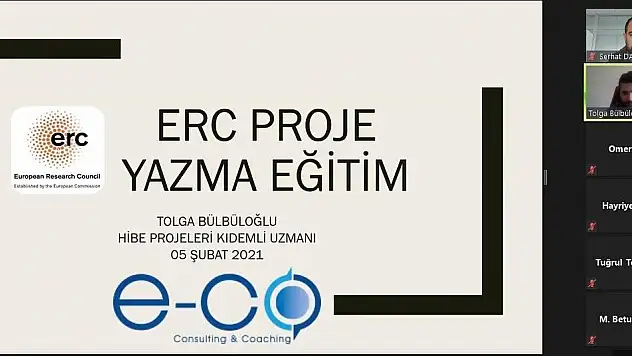 ERCİYES TEKNOPARK TARAFINDAN ERC İLE İLGİLİ UYGULAMALI PROJE YAZMA EĞİTİMİ DÜZENLENDİ