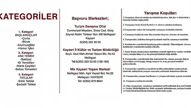 'Geçmişten Günümüze Yöresel Yemekler Lezzet Yarışması' düzenlenecek