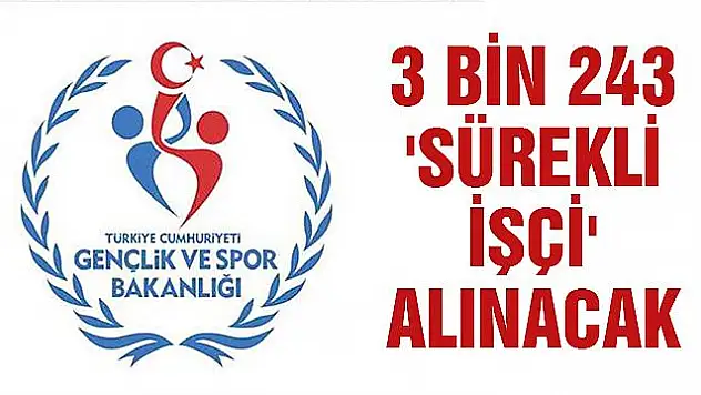 Gençlik ve Spor Bakanlığına 3 Bin 243 'Sürekli İşçi' Alınacak