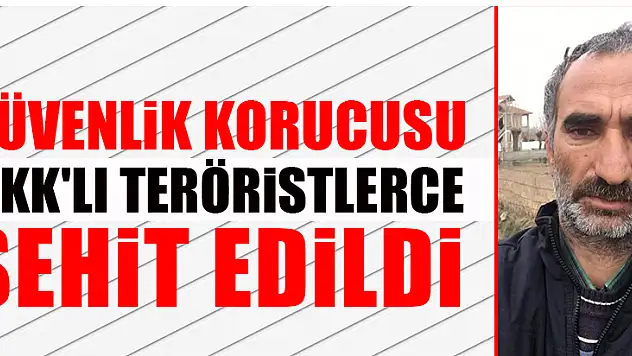 Güvenlik korucusu, PKK'lı teröristlerce şehit edildi