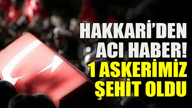 Hakkari'den Acı Haber: 1 Askerimiz Şehit Oldu