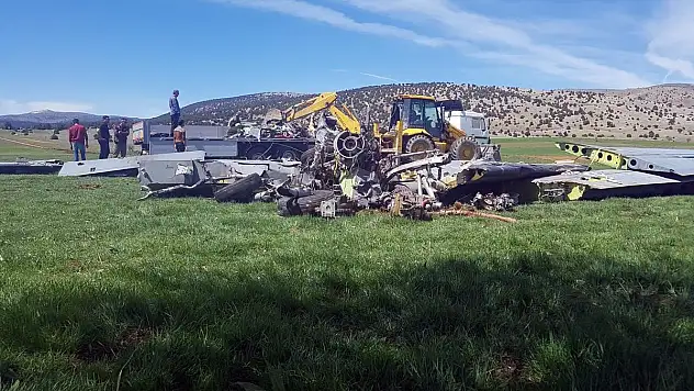 Isparta'da düşen askeri uçağın enkazı Kayseri'ye getirildi