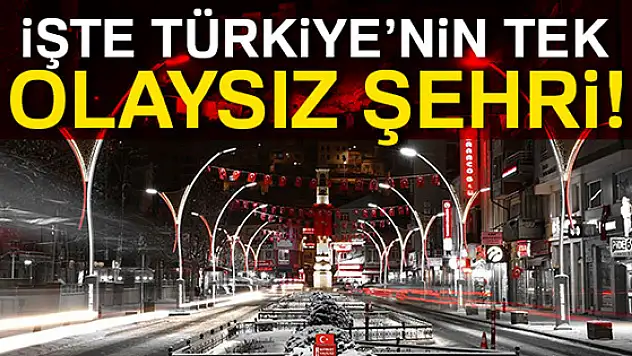 İşte Türkiye'nin tek olaysız şehri!