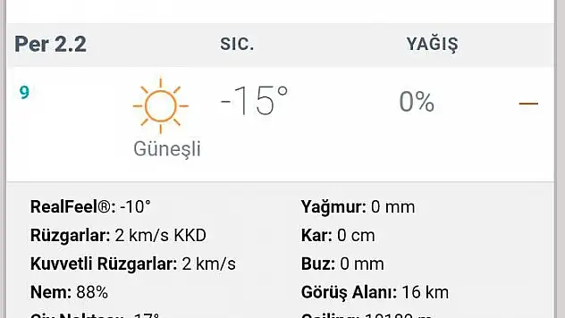 Kayseri buz kesti