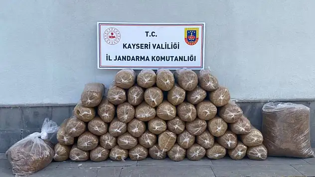 Kayseri'de 280 kilogram bandrolsüz tütün ele geçirildi