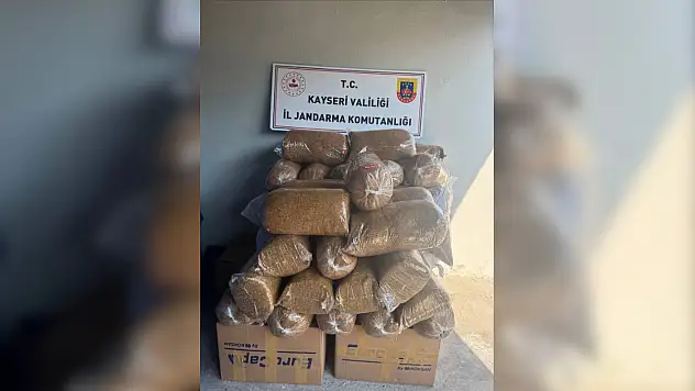 Kayseri'de 350 kilogram bandrolsüz tütün ele geçirildi