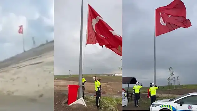Kayseri'de bayrak hassasiyeti: Ekipler yenisiyle değiştirdi