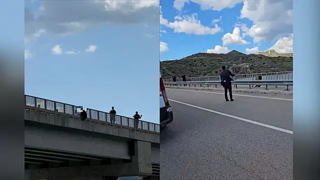 Kayseri'de viyadükten atlamak isteyen şahsı kaymakam ikna etti