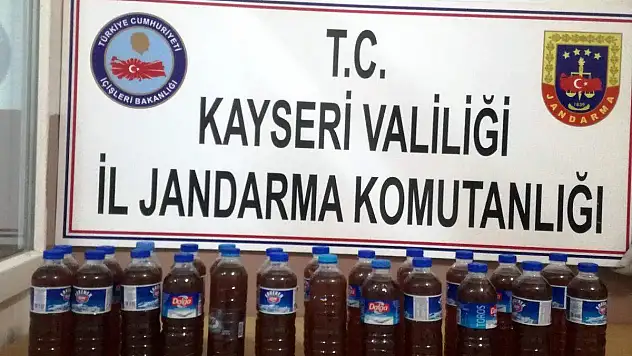 Kayseri'de 12 litre sahte boğma rakı ele geçirildi