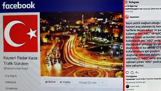 Kayseri'de, ABD harf grubu serisi plakaların iptali için kampanya