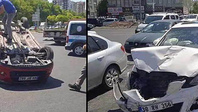 KAYSERİ'DE OTOMOBİLLER ÇARPIŞTI: 5 YARALI