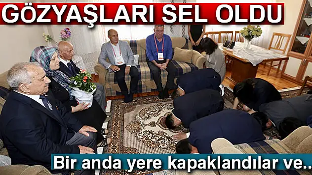 Kore gazisi önünde yere kapaklanarak saygılarını gösterdiler