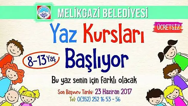 melikgazi yaz kursları