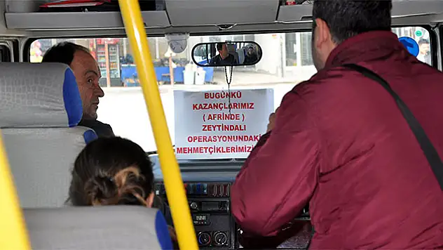 Minibüsçülerin bir günlük kazancı Mehmetçiğe gidecek